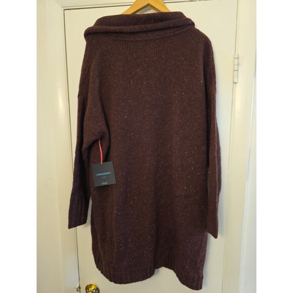 Cynthia Rowley Sweater Women's 1X Wrap Cardigan Wool/Acrylic Blend Toggle Maroo - Picture 9 of 12
